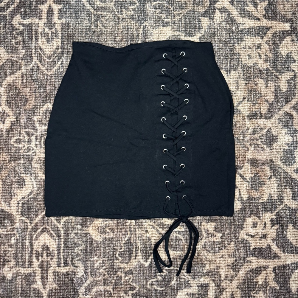 Windsor Black Lace-Up Skirt